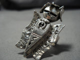 Important Vintage Native American Navajo Sterling Silver Kachina Nel Morton Ring-Nativo Arts
