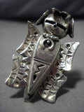 Important Vintage Native American Navajo Sterling Silver Kachina Nel Morton Ring-Nativo Arts