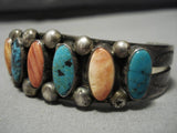 Important Vintage Native American Navajo Tommy Moore Domed Turquoise Sterling Silver Bracelet-Nativo Arts