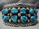 Important Vintage Native American Navajo Tommy More Turquoise Sterling Silver Bracelet Old-Nativo Arts