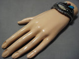 Important Vintage Native American Navajo Turquoise Sterling Silver Bracelet Old-Nativo Arts
