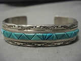 Important!! Vintage Native American Navajo Victor Moses Begay Turquoise Sterling Silver Bracelet-Nativo Arts