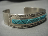 Important!! Vintage Native American Navajo Victor Moses Begay Turquoise Sterling Silver Bracelet-Nativo Arts