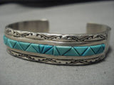 Important!! Vintage Native American Navajo Victor Moses Begay Turquoise Sterling Silver Bracelet-Nativo Arts