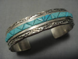 Important!! Vintage Native American Navajo Victor Moses Begay Turquoise Sterling Silver Bracelet-Nativo Arts