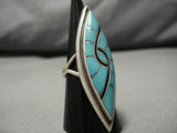 Important Vintage Native American Zuni Turquoise Sterling Silver Ring Old-Nativo Arts