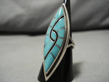 Important Vintage Native American Zuni Turquoise Sterling Silver Ring Old-Nativo Arts