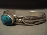Important Vintage Navajo Blue Diamond Turquoise Native American Jewelry Silver Bracelet-Nativo Arts