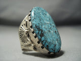 Important Vintage Navajo Blue Warrior Turquoise Sterling Native American Jewelry Silver Ring- Ben Begaye-Nativo Arts