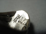 Important Vintage Navajo Blue Warrior Turquoise Sterling Native American Jewelry Silver Ring- Ben Begaye-Nativo Arts