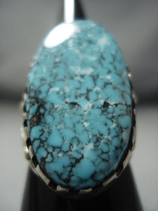 Important Vintage Navajo Blue Warrior Turquoise Sterling Native American Jewelry Silver Ring- Ben Begaye-Nativo Arts