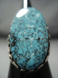Important Vintage Navajo Blue Warrior Turquoise Sterling Native American Jewelry Silver Ring- Ben Begaye-Nativo Arts