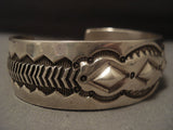 Important Vintage Navajo Cecil Lee Hand Repoussed Native American Jewelry Silver Bracelet-Nativo Arts