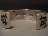 Important Vintage Navajo Cecil Lee Hand Repoussed Native American Jewelry Silver Bracelet-Nativo Arts