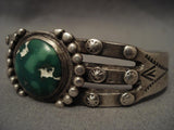 Important Vintage Navajo Cerrillos Turquoise Ingot Native American Jewelry Silver Bracelet-Nativo Arts