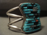 Important Vintage Navajo Charles Loloma Apprentice Turquoise Native American Jewelry Silver Bracelet-Nativo Arts
