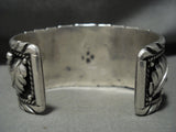 Important Vintage Navajo 'Chee Family' Turquoise Native American Jewelry Silver Garden Bracelet-Nativo Arts