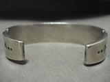 Important Vintage Navajo Curtis Pete Heavy Real 14k Gold Leaf Native American Jewelry Silver Bracelet-Nativo Arts