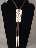 Important Vintage Navajo Dan Jackson Native American Jewelry Silver Bolo Tie-Nativo Arts