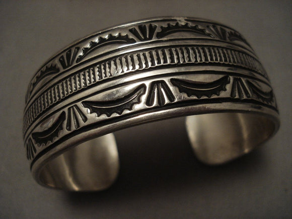 Important Vintage Navajo Ernest Billagody Native American Jewelry Silver Bracelet-Nativo Arts