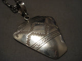 Important Vintage Navajo Gibson Nez Native American Jewelry Silver Necklace Old-Nativo Arts