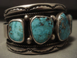 Important Vintage Navajo Gibson Nez Turquoise Native American Jewelry Silver Bracelet Old-Nativo Arts