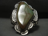 Important Vintage Navajo Gil Tom 'Natural Royston' Turquoise Native American Jewelry Silver Bracelet-Nativo Arts