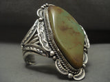Important Vintage Navajo Gil Tom 'Natural Royston' Turquoise Native American Jewelry Silver Bracelet-Nativo Arts
