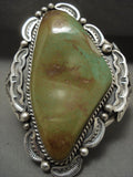 Important Vintage Navajo Gil Tom 'Natural Royston' Turquoise Native American Jewelry Silver Bracelet-Nativo Arts