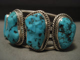 Important Vintage Navajo 'Guild' Turquoise Native American Jewelry Silver 92 Grams Bracelet-Nativo Arts