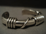 Important Vintage Navajo Heavy Coiled Sterling Native American Jewelry Silver Bracelet-Nativo Arts