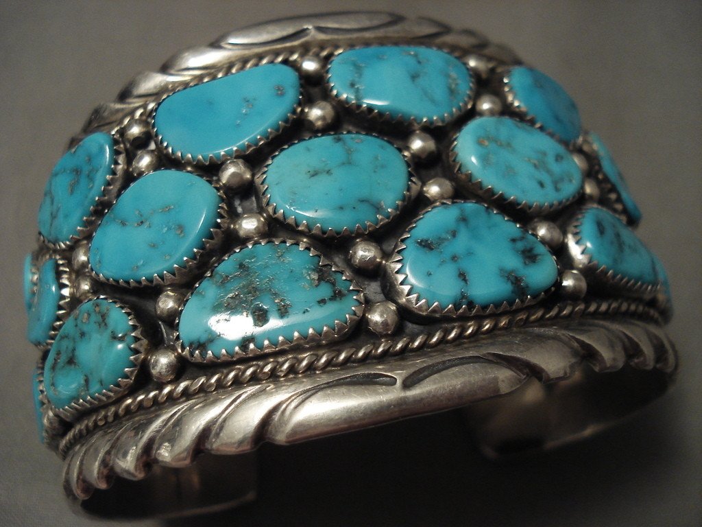 Important Vintage Navajo Henry Roanhorse Turquoise Native American