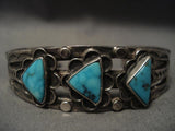 Important Vintage Navajo Ingot Native American Jewelry Silver Turquoise Bracelet-Nativo Arts