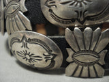 Important Vintage Navajo Jeanette Dale Hand Wrought Native American Jewelry Silver Concho Belt Old-Nativo Arts