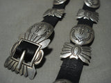 Important Vintage Navajo Jeanette Dale Hand Wrought Native American Jewelry Silver Concho Belt Old-Nativo Arts