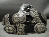 Important Vintage Navajo Jeanette Dale Hand Wrought Native American Jewelry Silver Concho Belt Old-Nativo Arts