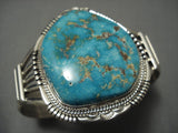 Important Vintage Navajo Jerr Nelson Turquoise Native American Jewelry Silver Bracelet-Nativo Arts