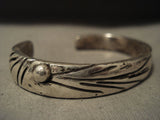 Important Vintage Navajo Jimmie King Jr Native American Jewelry Silver Ingot Hand Pounded Bracelet-Nativo Arts