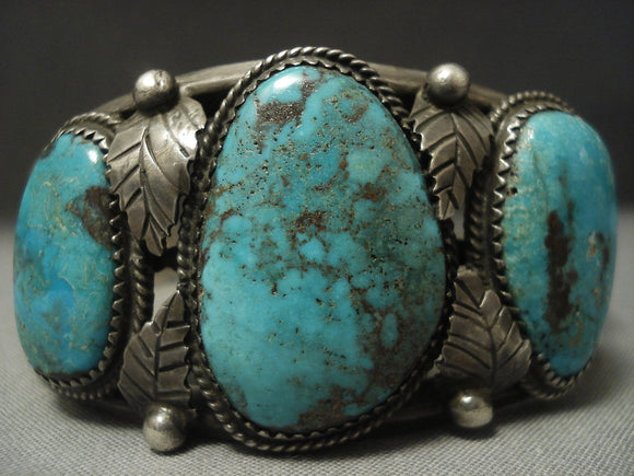 Important! Vintage Navajo Johnny Mike Begay Turquoise Sterling Native American Jewelry Silver Bracelet-Nativo Arts