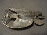 Important Vintage Navajo Kee Joe Benally (d.) Turquoise Native American Jewelry Silver Pin Old-Nativo Arts
