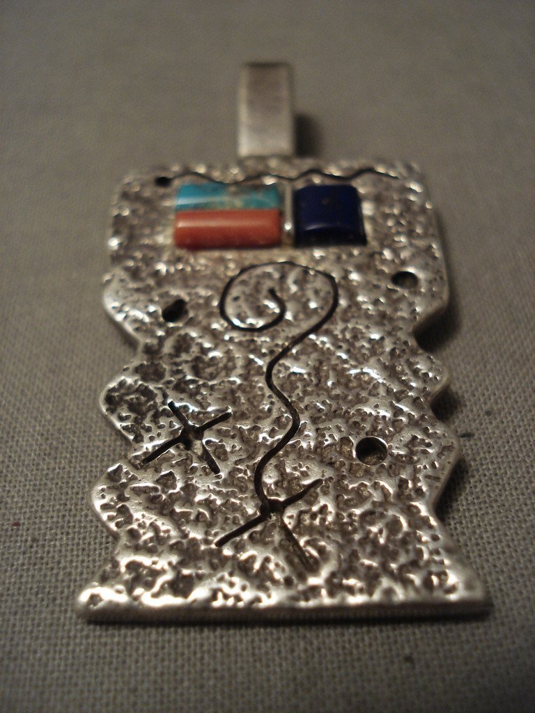 Important Vintage Navajo Lyndon Tsosie Petroglyph Native American