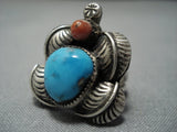 Important!! Vintage Navajo Native American Jewelry jewelry Carl And Irene Clark Turquoise Sterling Silver Rring-Nativo Arts