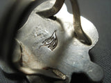 Important!! Vintage Navajo Native American Jewelry jewelry Carl And Irene Clark Turquoise Sterling Silver Rring-Nativo Arts