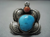 Important!! Vintage Navajo Native American Jewelry jewelry Carl And Irene Clark Turquoise Sterling Silver Rring-Nativo Arts