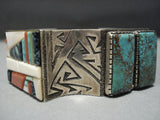 Important Vintage Navajo Native American Jewelry jewelry Richard Tsosie Turquoise Sterling Silver Bracelet-Nativo Arts