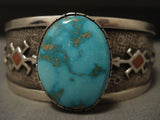 Important Vintage Navajo 'Natural Carico Lake Turquoise' Native American Jewelry Silver Bracelet-Nativo Arts