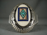 Important Vintage Navajo 'Piano Key' Opal Native American Jewelry Silver Bracelet-Nativo Arts
