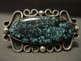 Important Vintage Navajo Ray Adakai Tight Spider Turquoise Native American Jewelry Silver Ring-Nativo Arts