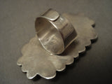 Important Vintage Navajo Ray Adakai Tight Spider Turquoise Native American Jewelry Silver Ring-Nativo Arts