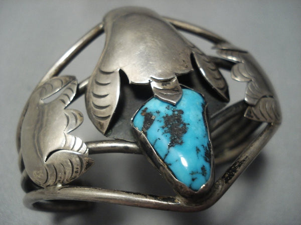 Important!! Vintage Navajo Roy Platero Turquoise Sterling Native